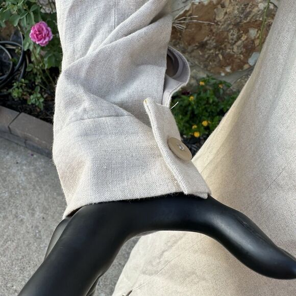 Liz Claiborne Linen 2 Piece Set Womens Size 8 Tunic Size 6 Petite Pants Beige - Picture 4 of 16